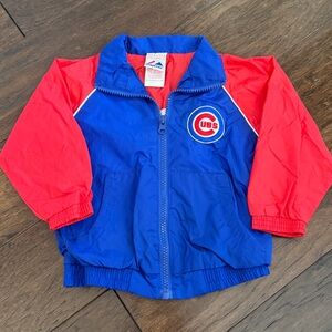 VTG Majestic Chicago Cubs Kids Windbreaker Jacket - Blue & Red